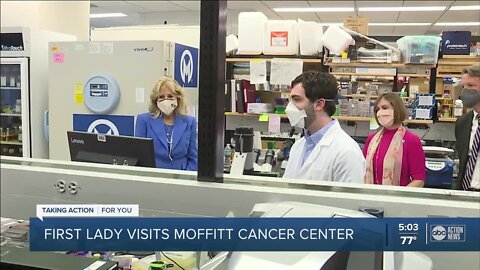 First Lady visits Moffitt Cancer Center to see what Tampa researchers are doing to cure cancer