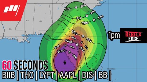 ⏱️60 Seconds $BIIB $THO $LYFT $AAPL $DIS $BB Rebel's Edge today 🕐1pm more @MarketRebels 🏴‍☠️