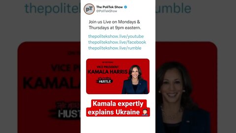 Kamala expertly explains the situation Ukraine 😂 #shorts ￼