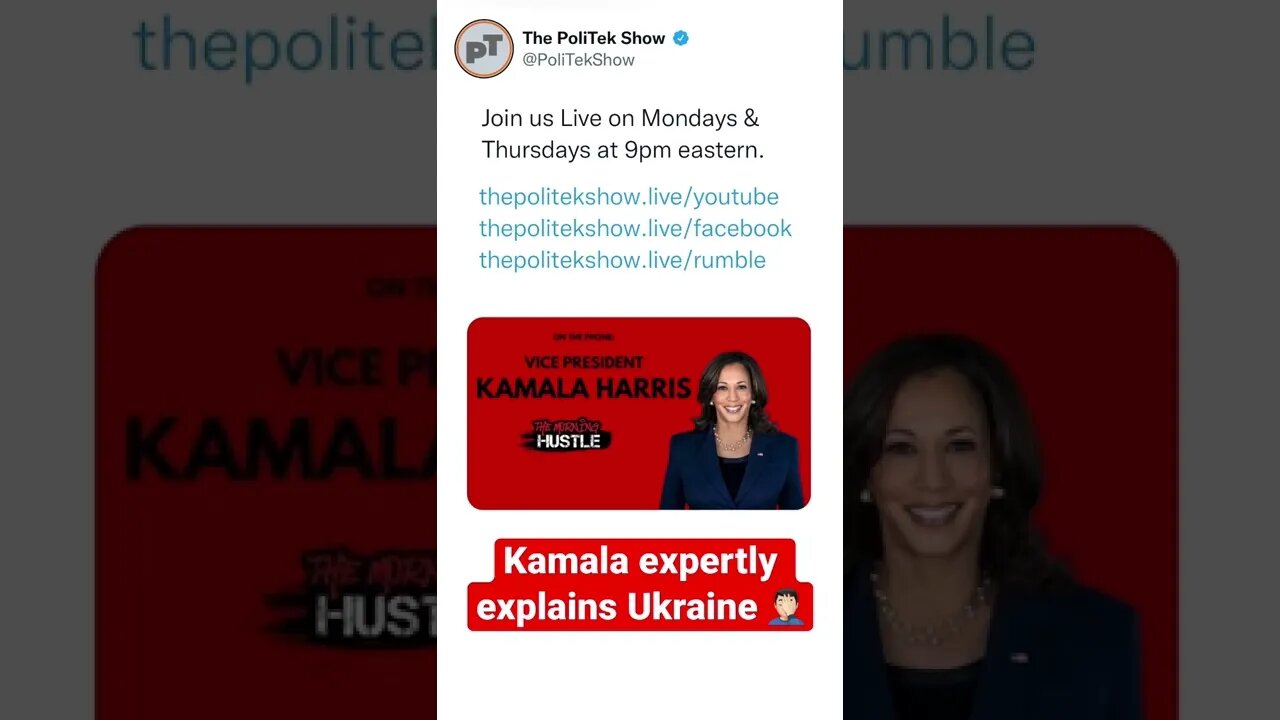 Kamala expertly explains the situation Ukraine 😂 #shorts ￼