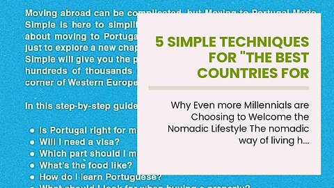 5 Simple Techniques For "The Best Countries for Nomads: Where to Go When You're Always on the M...
