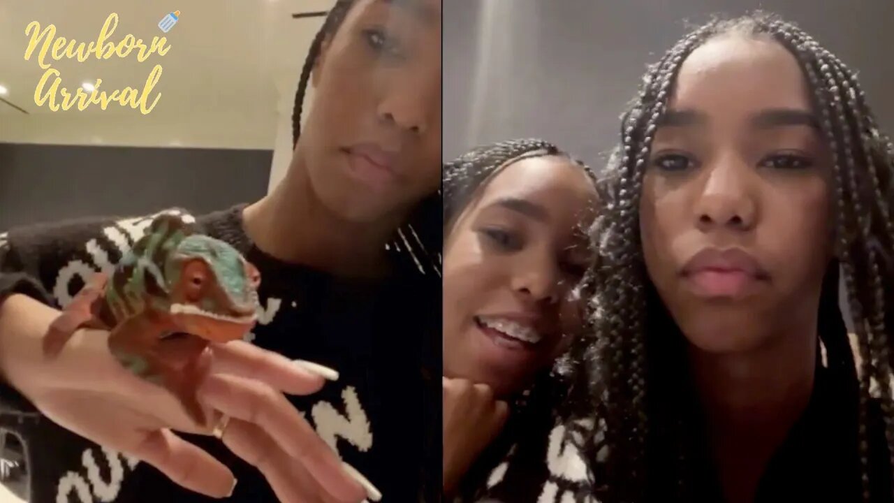 Diddy's Twin Daughters Introduce Their Pet Chameleon To Instagram! 🦎