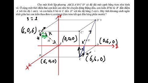 Toán 12: Cho một hình lập phương ABCD.A'B'C'D' có độ dài một cạnh bằng 6cm