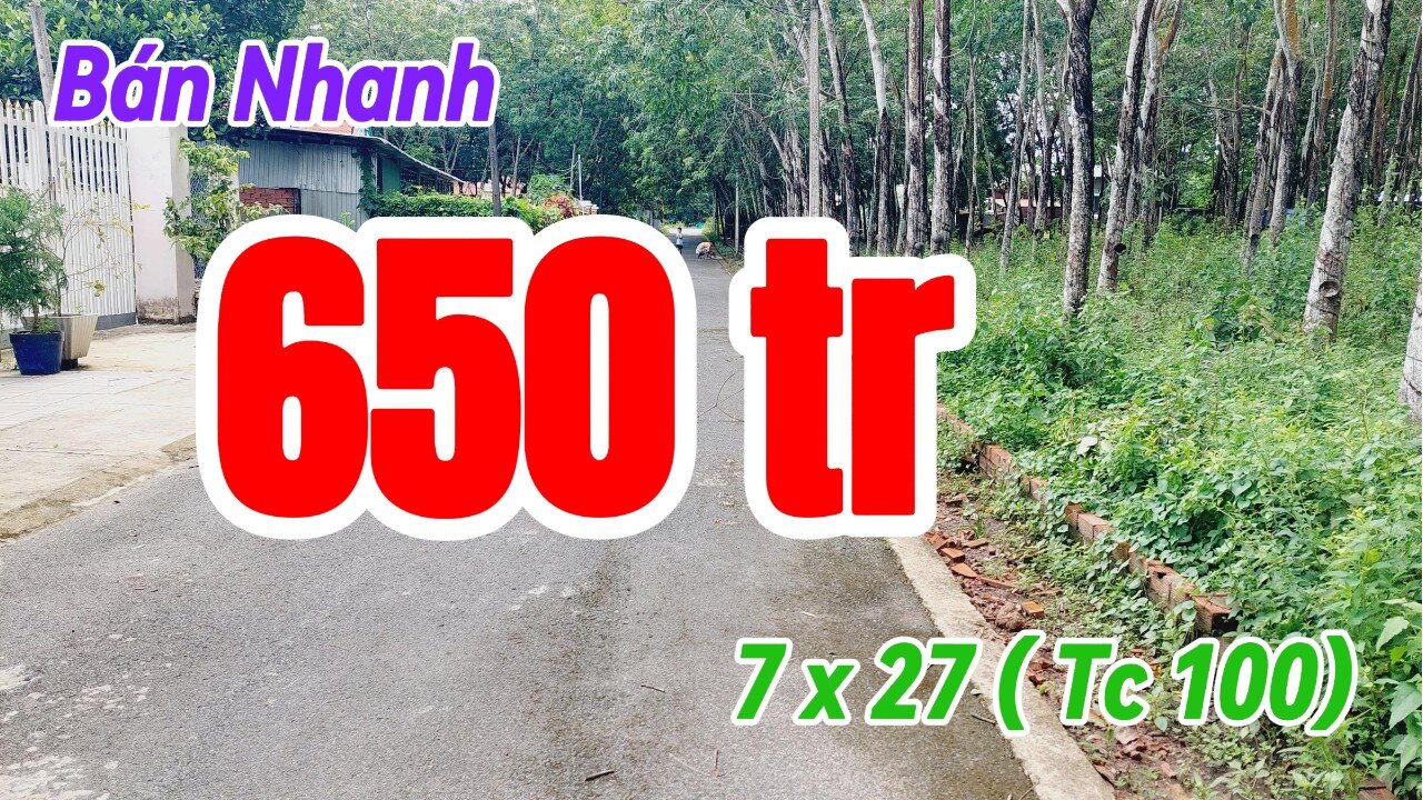 Đất Dầu Tiếng I Bán gấp lô đất 7 x 27 ( Tc 100) Giá rẽ #580