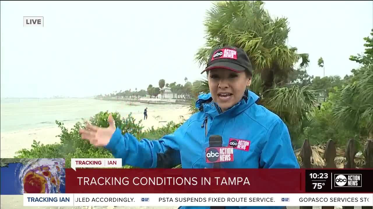 Stassy Olmos in Pinellas County | The tide is completely out of the bay; high tide is expected later this evening.