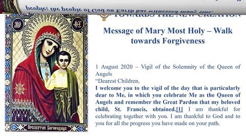 message 01 08 2020 Walk towards Forgiveness