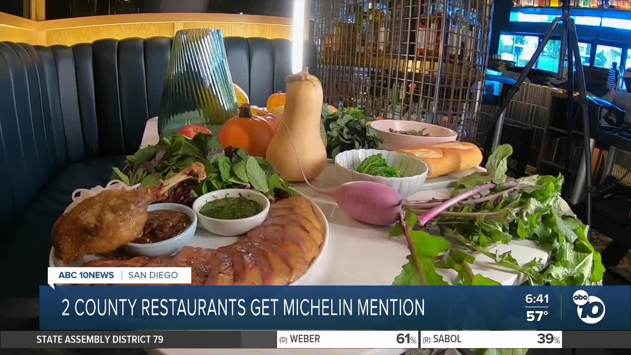 2 San Diego County restaurants honored by Michelin Guide