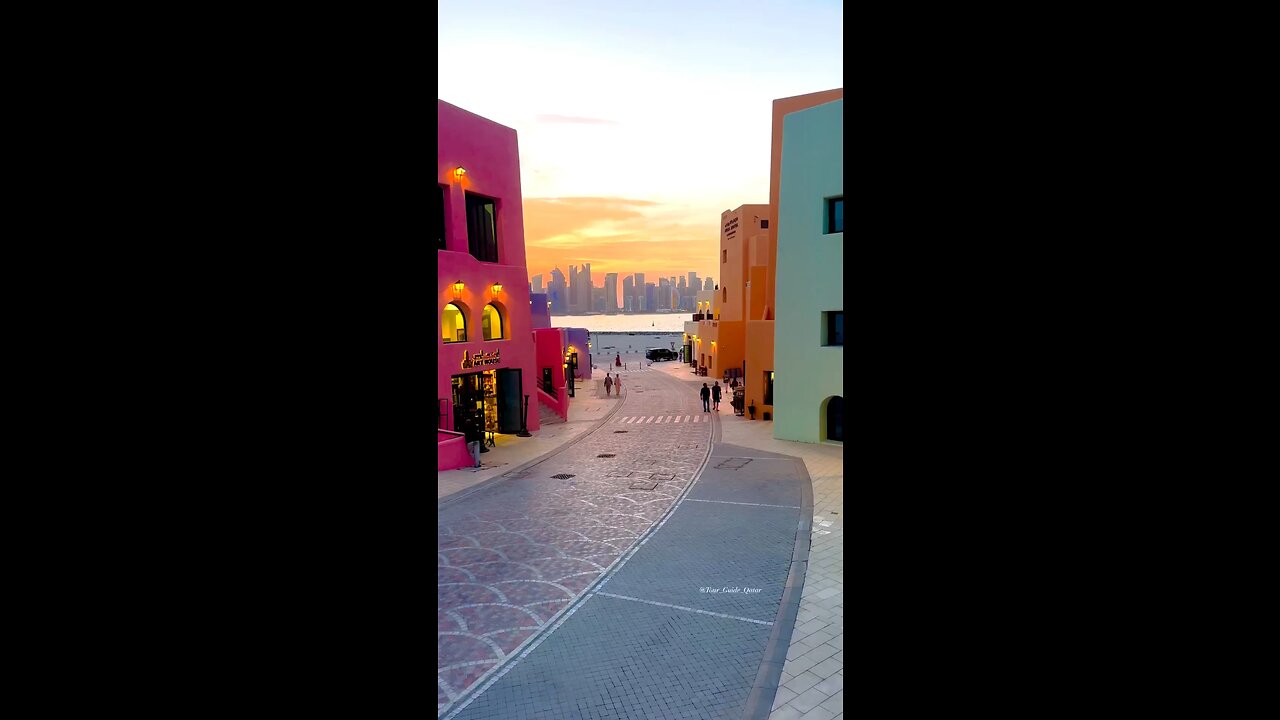 Sunset view with Doha city