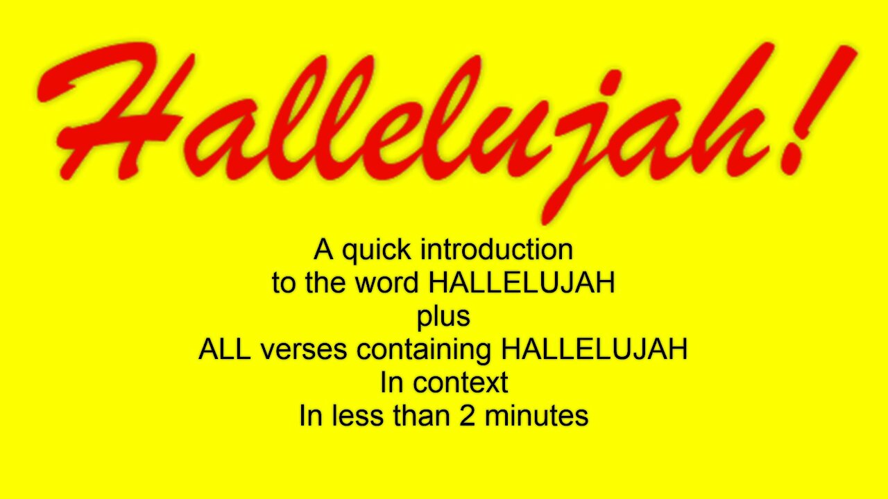 Hallelujah - Revelation 19:1-6