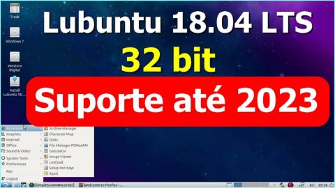 Lubuntu 18.04.05 Linux 32 bit. Leve, estável e Muito Rápido. Suporte até Abril de 2023 Sabor Oficial