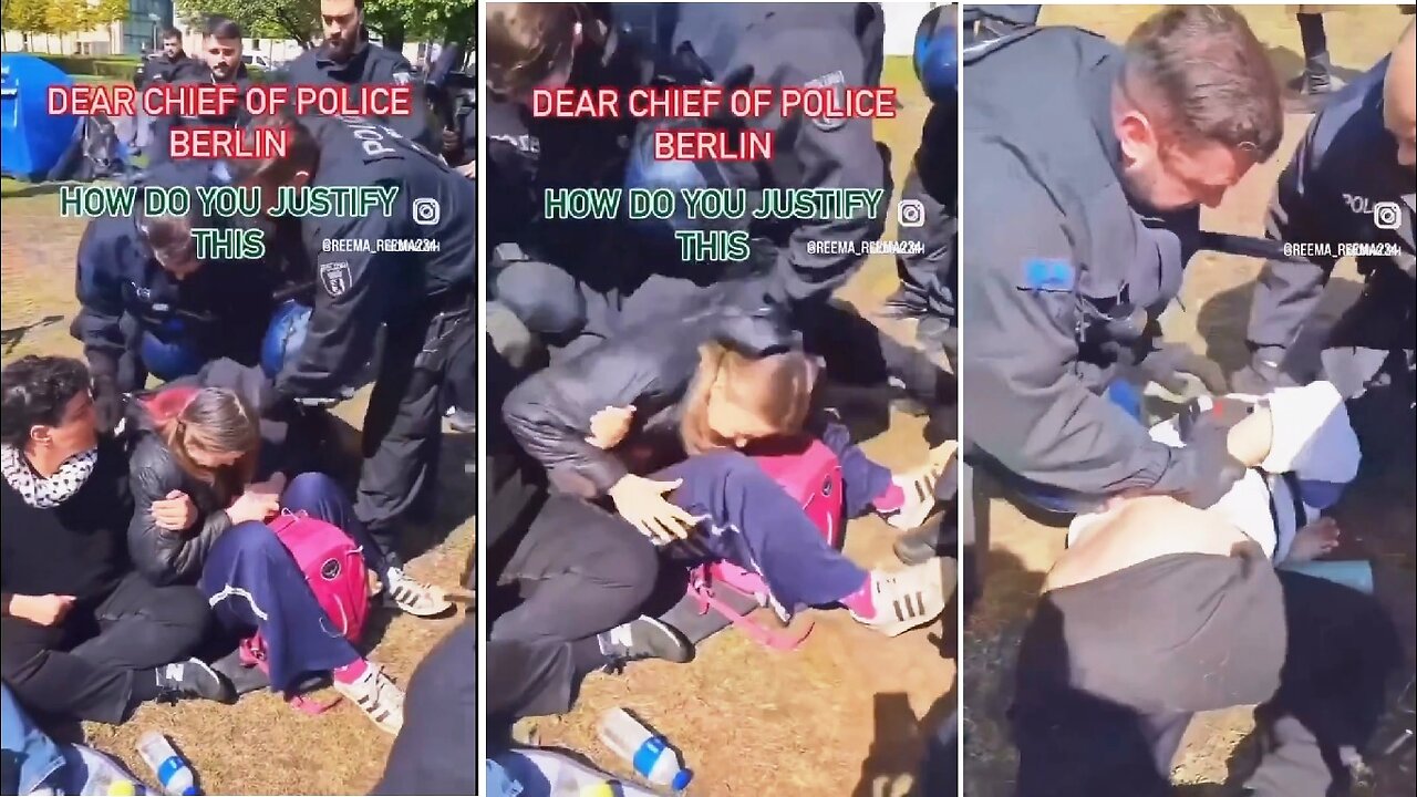 German Police Bashing Women Supporting Palestine in Berlin