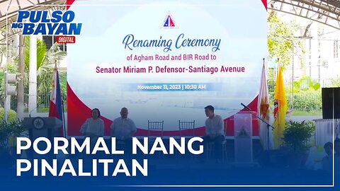 BIR-Agham road, pormal nang pinalitan ng Senador Miriam P. Defensor-Santiago Avenue