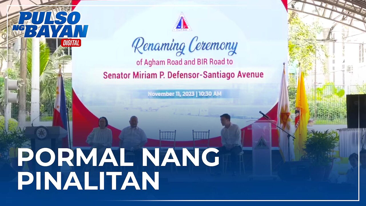 BIR-Agham road, pormal nang pinalitan ng Senador Miriam P. Defensor-Santiago Avenue