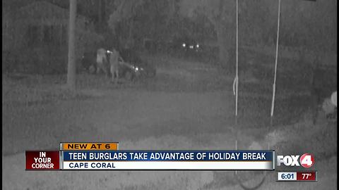 Teen burglars take advantage of holiday break