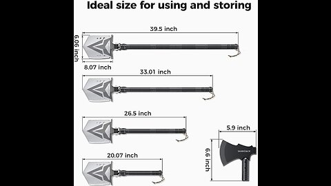 Sahara Sailor Survival Axe, 24-in-1 Survival Gear Equipment High Carbon Steel Survival Shovel C...