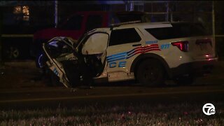 Detroit police officers involved in crash on city's east side