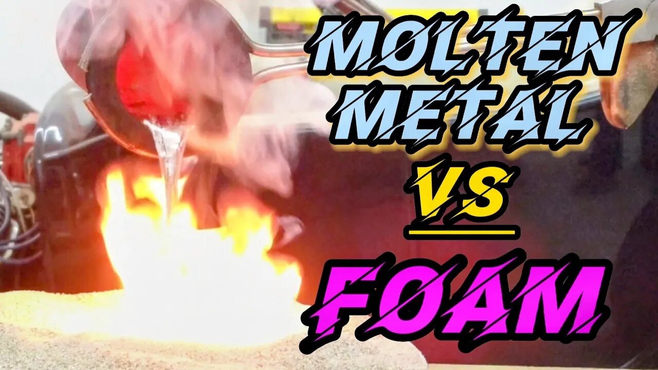 🔥🔥🔥 Molten Metal vs Foam -More than 1000 degrees of casting metal (water cast)