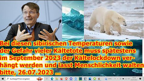 Kältelockdown spätestens im September 2023, 26.07.2023 ...