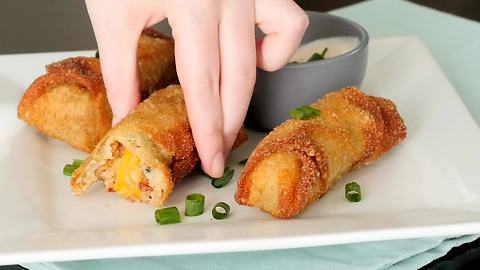 Cheesy mashed potato egg rolls