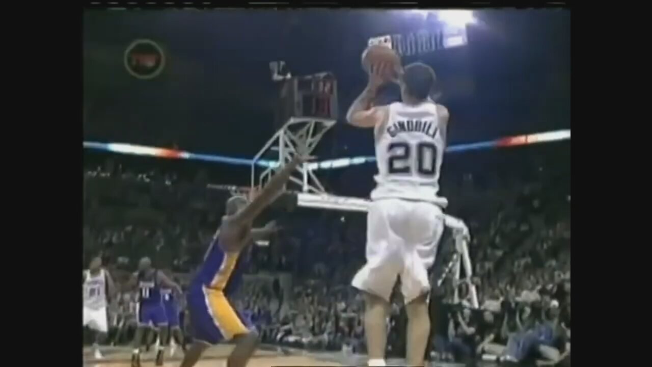 Manu Ginobili 15 Points 6 Ast Vs. Lakers, 2004 Playoffs Game 2.