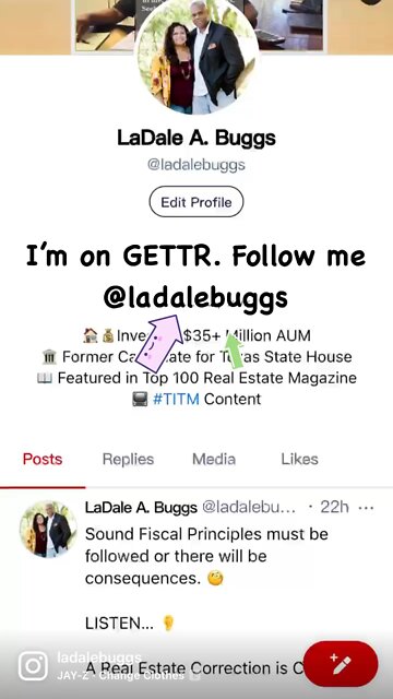I’m on GETTR 👍🏼. Follow me @ladalebuggs🔥🔥