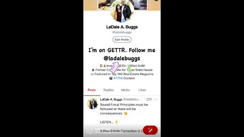 I’m on GETTR 👍🏼. Follow me @ladalebuggs🔥🔥