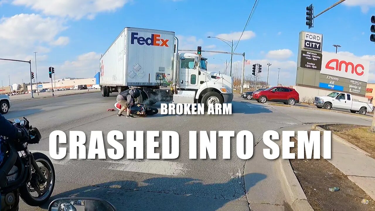 Motorcycle CRASHED into TRUCK