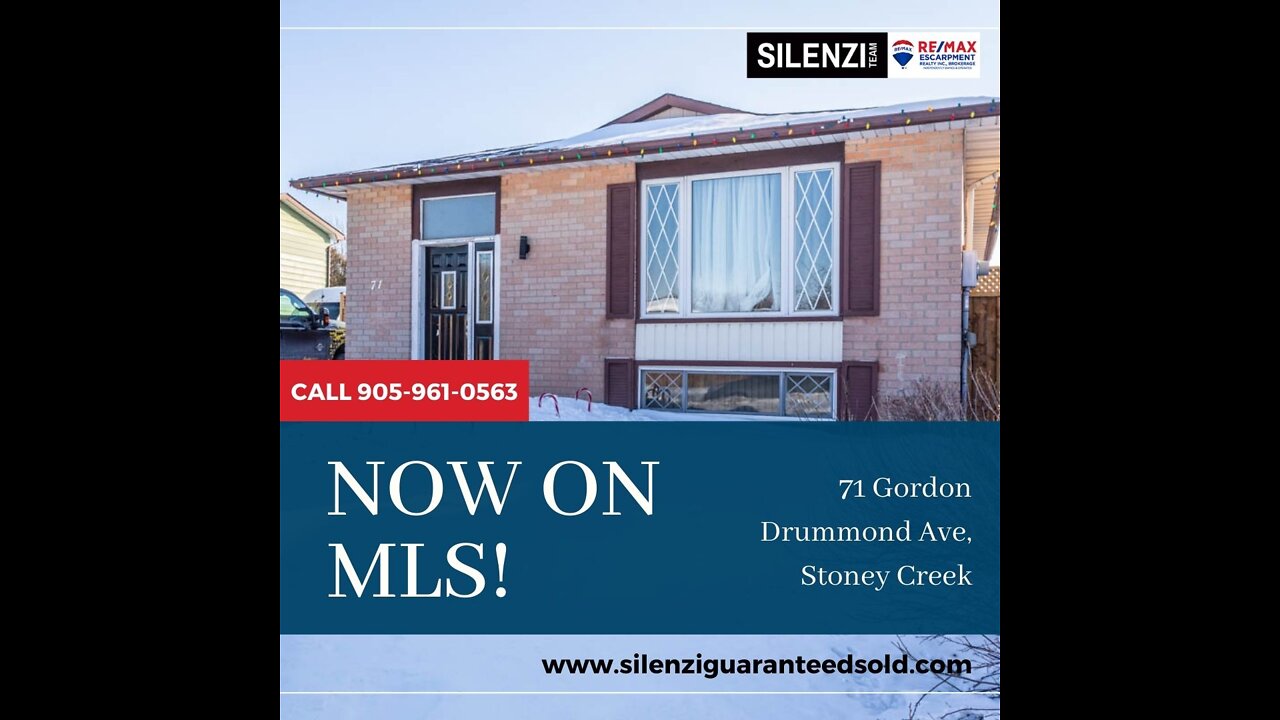 🏠 Now on MLS! 71 Gordon Drummond Ave., Stoney Creek