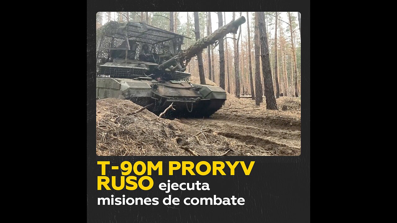 Tanque T-90M ruso lleva a cabo misiones de combate