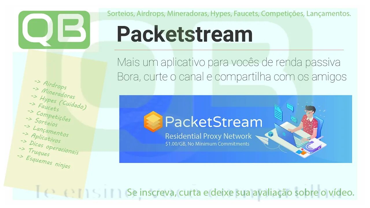 #Passive #Income #Apps - PacketStream - Ganhe por trafego de rede - só depende de você