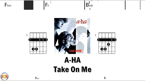 A HA Take On Me - Chords & Lyrics like a Karaoke) HD