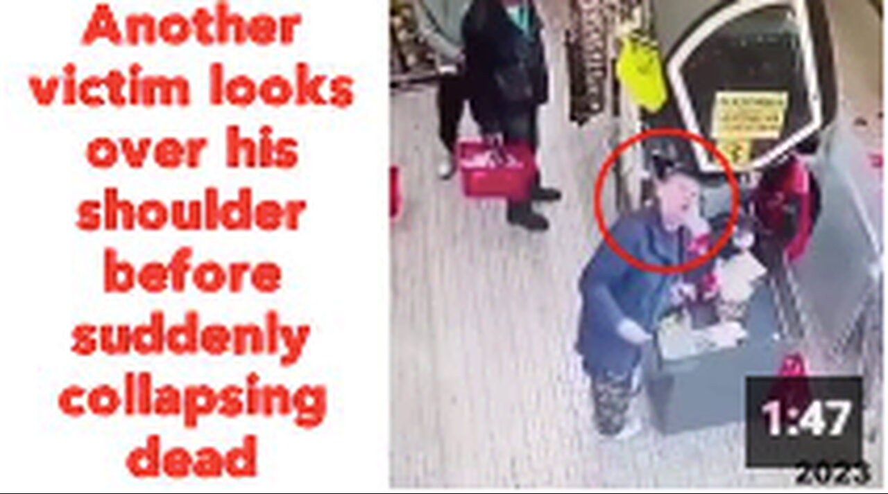 Another victim looks over his shoulder before suddenly collapsing dead. 💉👀
