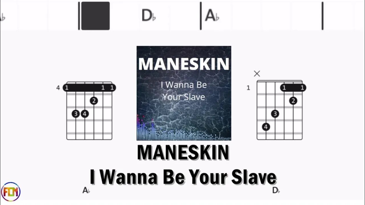 MANESKIN I Wanna Be Your Slave FCN GUITAR CHORDS & LYRICS