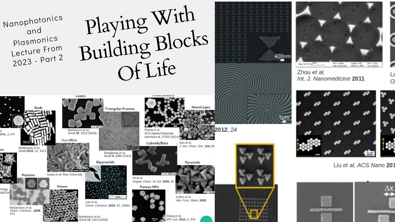 Nanophotonics and Plasmonics Lecture From 2023 - Part 2: Playing With Building Blocks of Life