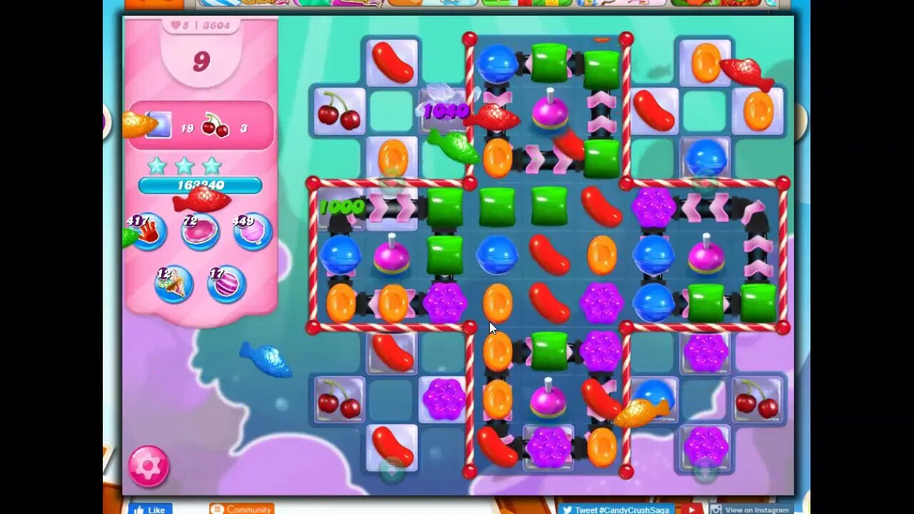 Candy Crush Level 3604 Talkthrough, 25 Moves 0 Boosters