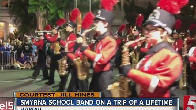 Local Band Marches In Parade For Pearl Harbor