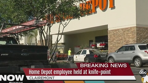 Home Depot employee held at knife-point