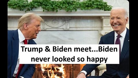 Trump and Biden meet and Biden looks ecstatic