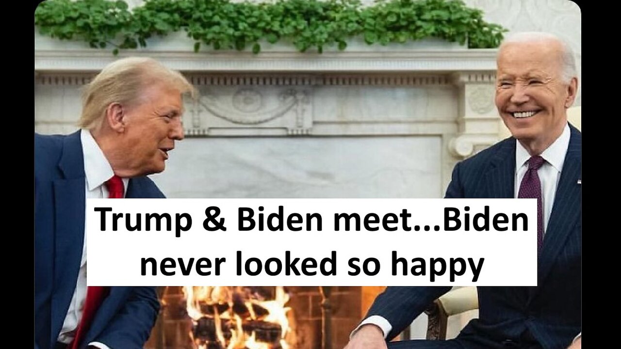 Trump and Biden meet and Biden looks ecstatic