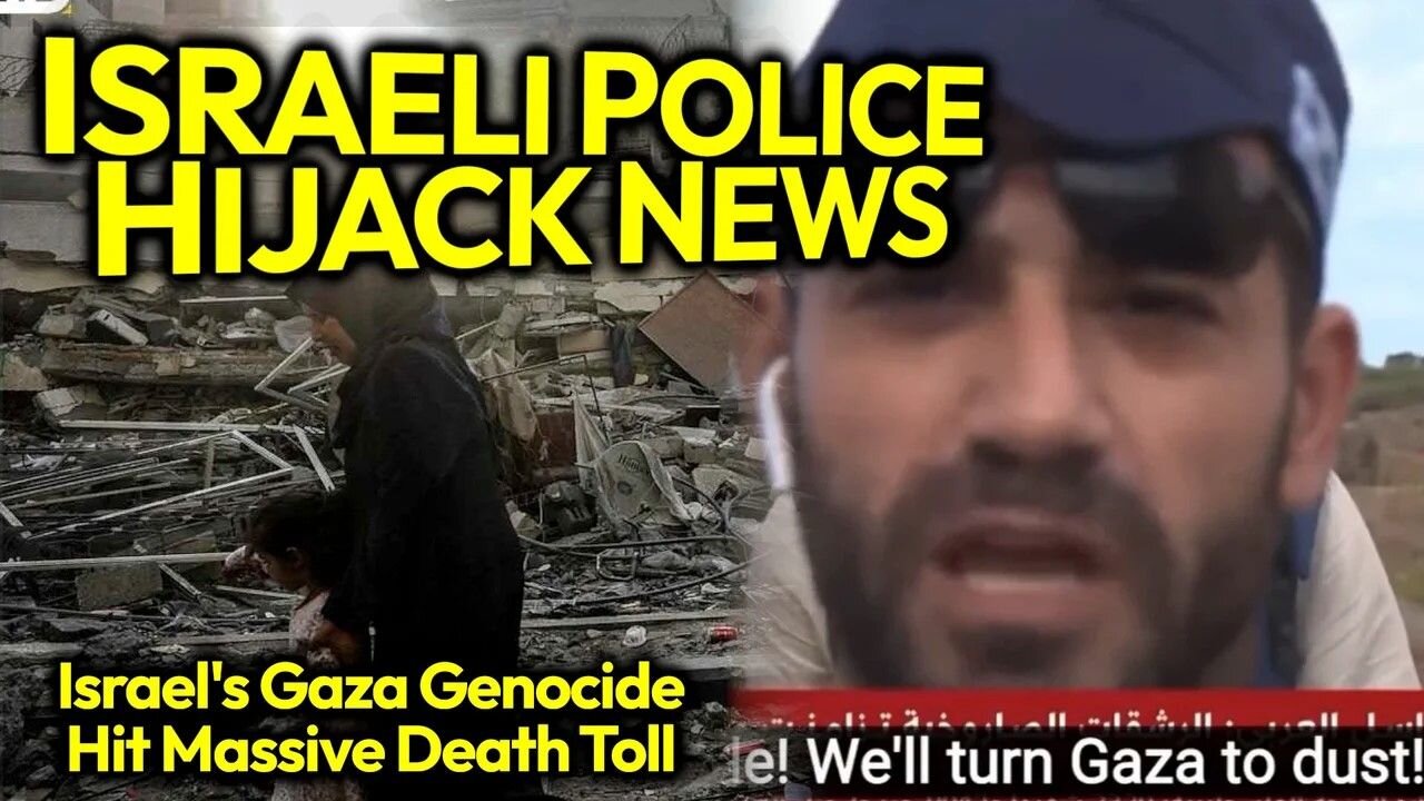 "We'll Turn Gaza To DUST!" Israeli Cop HIJACKS News MID-GENOCIDE To Intimidate Press & Yell At World