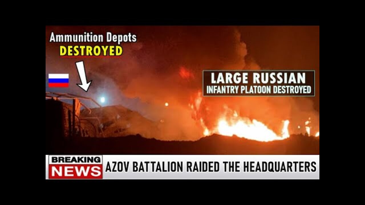 A Large Russian infantry platoon destroyed by Ukrainian elite forces in Mariupol!
