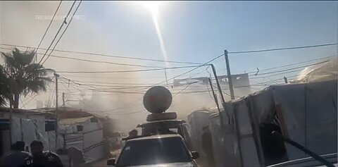 Israeli strike hits tents and police point in hospital courtyard in Central Gaza