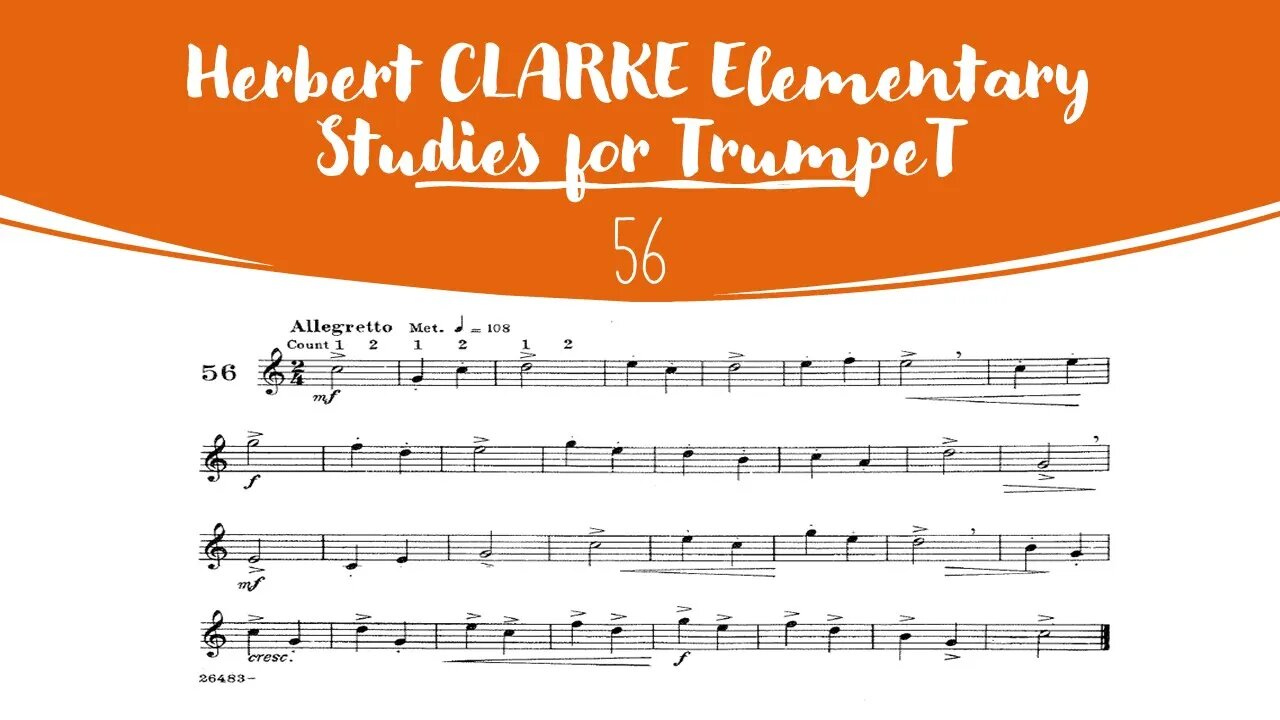 🎺 [TRUMPET METHOD] CLARKE Elementary Studies for Trumpet 56