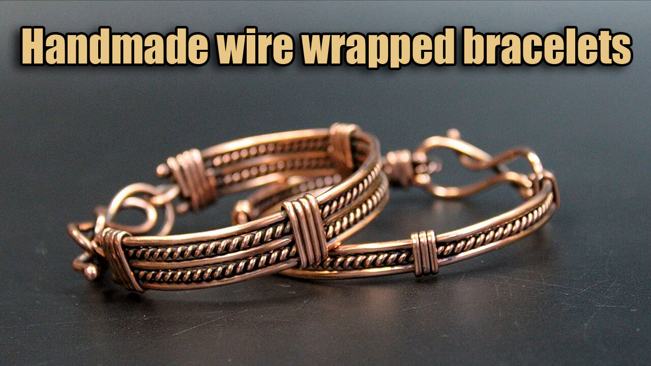 Handmade wire wrapped bracelets. Copper wire jewelry.