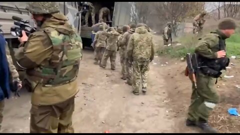 Marines of the armed forces of Ukraine surrendering