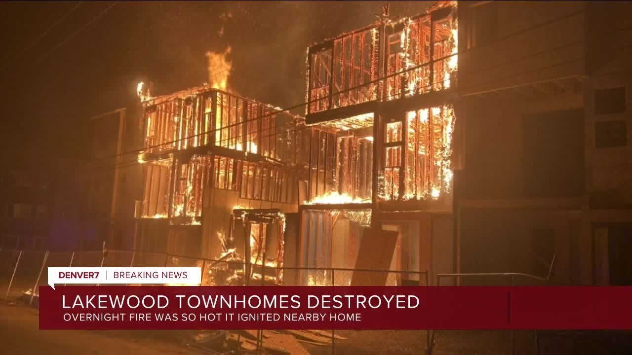 Townhomes destroyed, home damaged in Lakewood fire