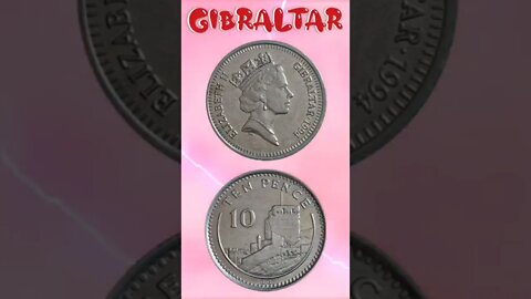 Gibraltar 10 Pence 1994.#shorts #education #coinnotesz