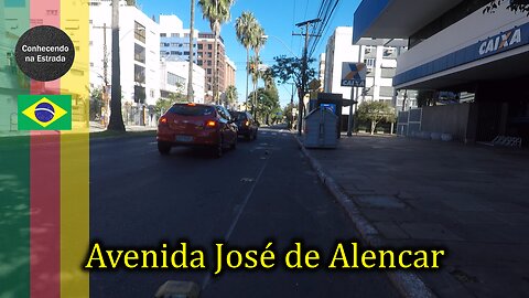 🚴‍♂️🌞 Pedalando por Porto Alegre, avenida José de Alencar.