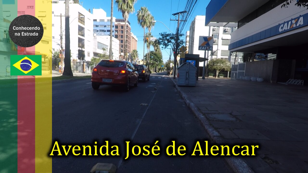 🚴‍♂️🌞 Pedalando por Porto Alegre, avenida José de Alencar.