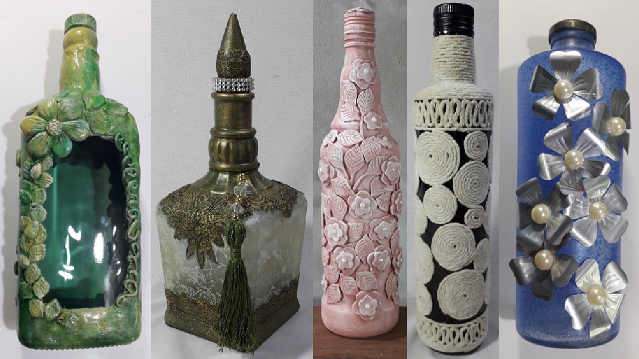 5 IDEIAS INCRÍVEIS DE GARRAFAS DECORADA @lucibuzo 